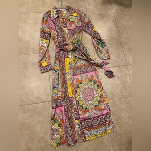 Multicolor Print Maxi Dress